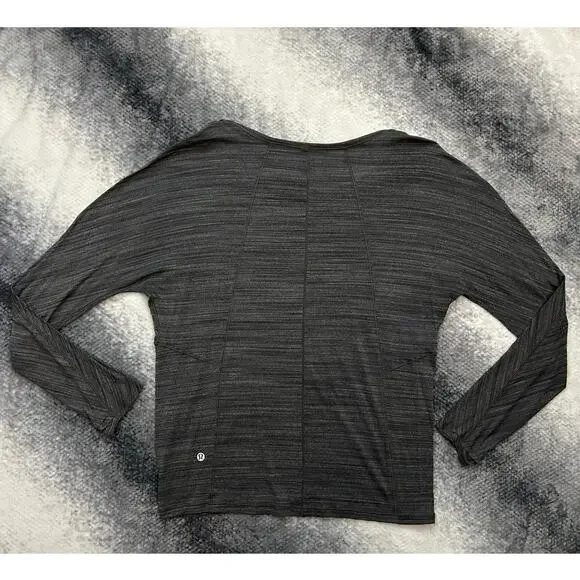 Lululemon Set to Sweat Long Sleeve Heathered Gray Top Relaxed Fit Size Medium - Picture 3 of 10